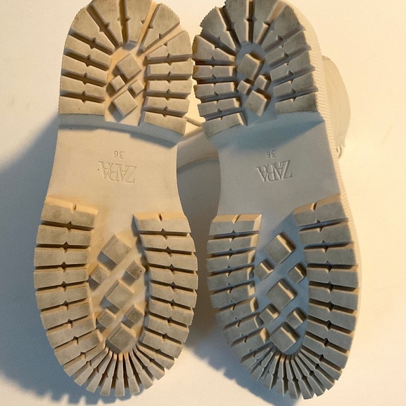 ZARA Lace - Up Ankle Boots Almond Size EU 36 - Picture 8 of 9